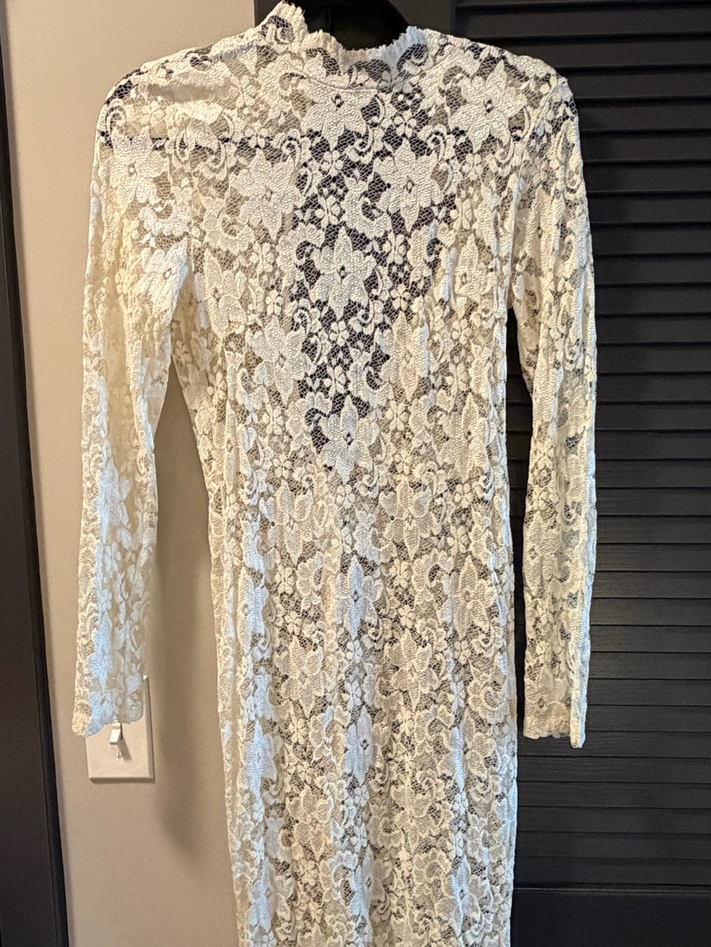 Astr White Floral Lace Long Sleeve Dress